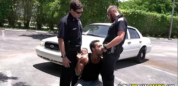  Suspect is taken and banged by gay cops against the car hood